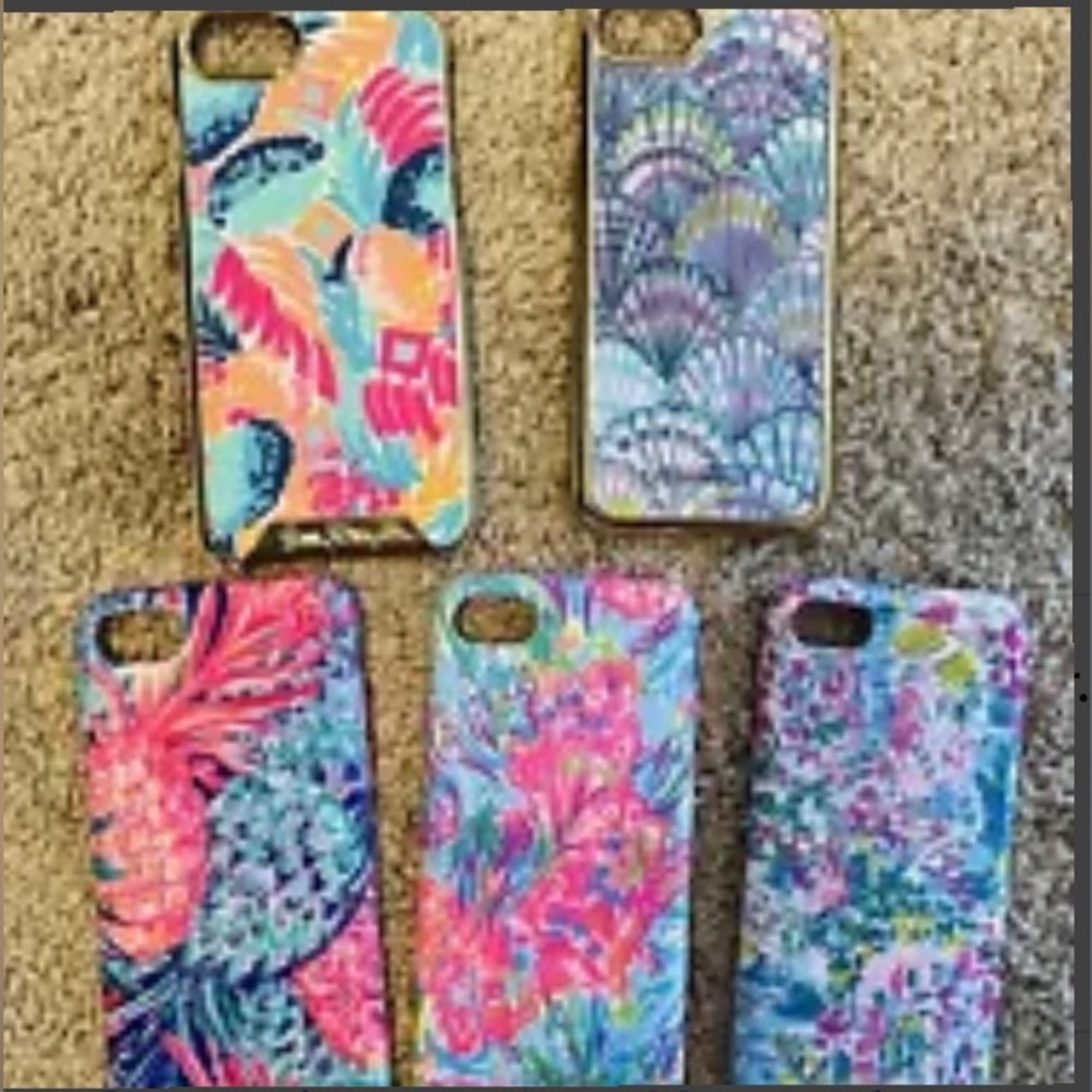 Lilly Pulitzer Lot Of 5 Different iPhone 6...7...8 and SE Cases New & Used